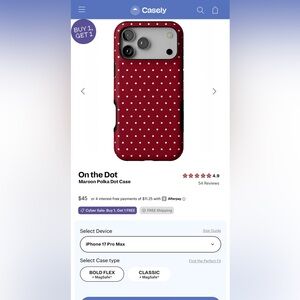 Casely Red Polka Dot Phone Case for iPhone 17 Pro Max